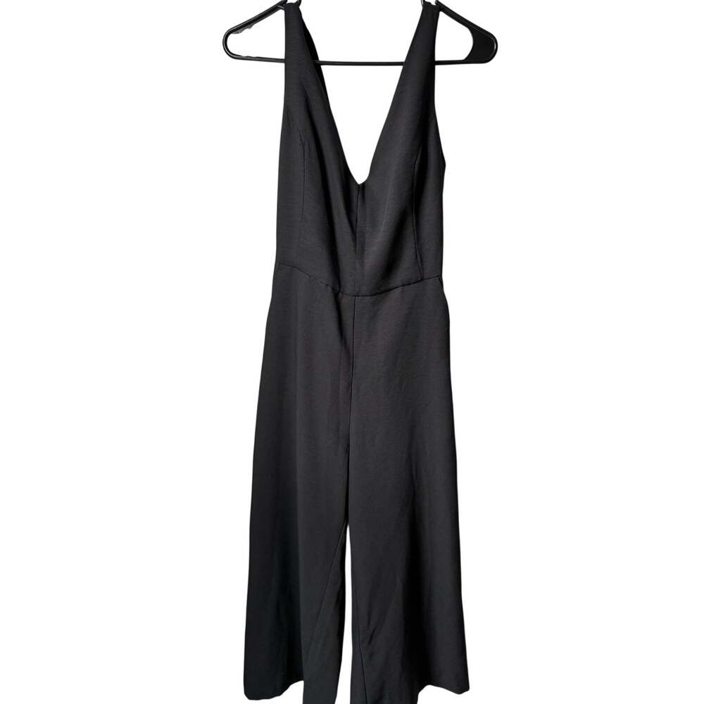 Azoe Black V-Neck Sleeveless Tie-Back Jumpsuit Small